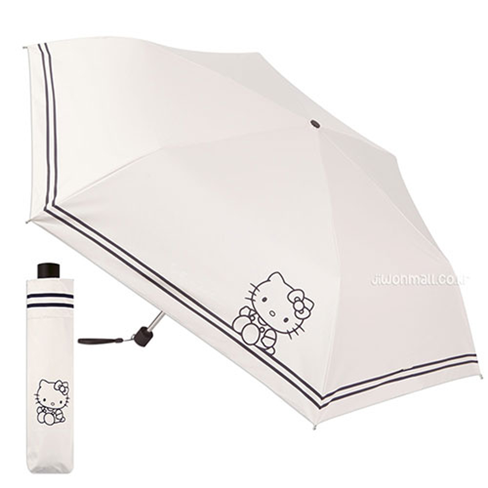 산리오헬로키티 캐릭터 슬림 더블보더 50cm 3단 접이식 우산(수동) 947982
